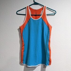 Nike Dri-Fit Tank, Orange, Blue Women's Small